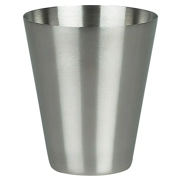 Spirella Portacepillos Max - Diámetro: 85 cm, Acero inoxidable - Primer plano de una elegante taza de acero inoxidable con un acabado cepillado, perfecta para cócteles o como un elegante vaso para beber.