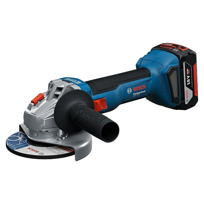 Bosch Professional Akumulatorski kotni brusilnik GWS 18 V - 8  (4 Ah, Premer diska: 125 mm) | Akumulatorski kotni brusilniki | Kotni brusilniki | Stroji | Orodja in stroji | Izdelki | BAUHAUS