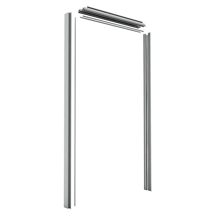 Entravia Spachtellaibung CW100/150 - Glasschiebetüren, 1-flügelig, Passend für: Entravia Simple-Pocket Schiebetürsystem - Silberne Aluminiumprofile für einen zerlegten Türrahmen oder Duschkabine.
