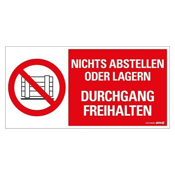 Pickup VerbotsschildMotiv: Durchgang freihalten, L x B: 15 x 30 cm Top View