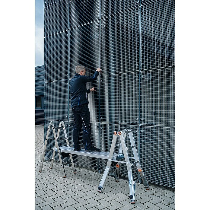 Krause Stabilo Mobiel werkplatform aluminium telescopische plank (Belastbaarheid: 200 kg, In lengte verstelbaar: 1,75 m - 3,5 m) | BAUHAUS