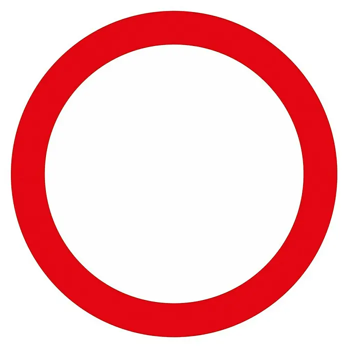 Pickup Verbotsschild - Durchmesser: 30 cm, Verbot allgemein - Roter Kreis: Ein einfaches, aber auffälliges Verkehrsschild, das ein Verbot oder eine Beschränkung signalisiert. Klar und prägnant in der visuellen Kommunikation.