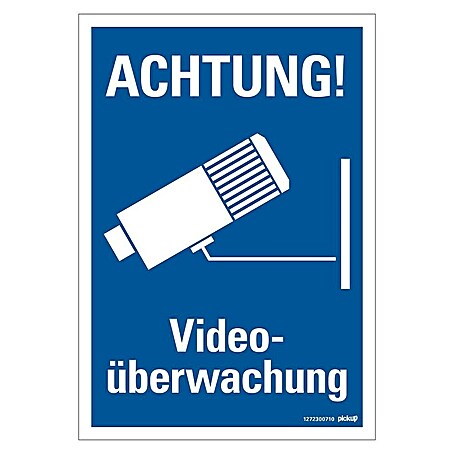 Pickup Hinweisschild (Motiv: Videokamera, L x B: 23 x 33 cm)