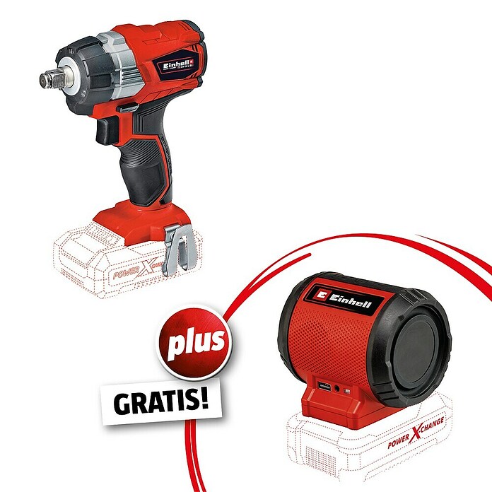 Einhell Power X-Change 18V Akku-Impulsschrauber TE-CW 18 Li Brushless-Solo Professional + Bluetooth-Lautsprecher GRATIS (18 V, Ohne Akku, 215 Nm) | BAUHAUS