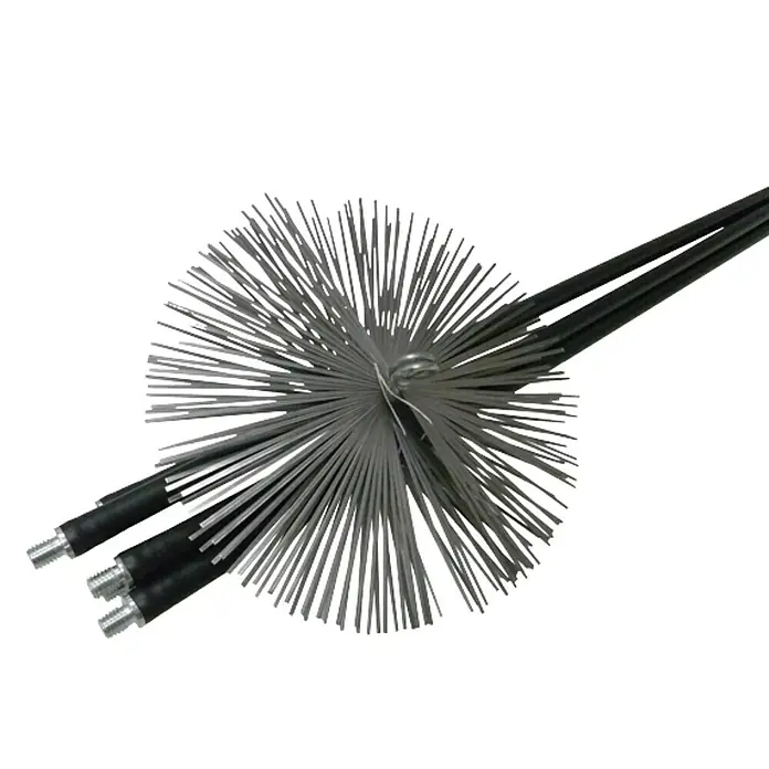 Deshollinador Acero - Ø x L: 250 cm x 7 m - Cepillo circular de chimenea con cerdas rígidas para la limpieza de chimeneas y tuberías. Construcción duradera que asegura una eliminación eficaz de depósitos.