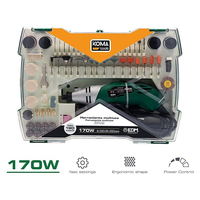 Koma Tools Multiherramienta 08709 (170 W, Número de revoluciones de marcha en vacío: 8.000 r.p.m. - 35.000 r.p.m.) | BAUHAUS