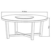 MWH Gartentisch rund Creador Kanto (Ø x H: 159 x 76 cm, Tischplatte aus Fairstone, Night-Grey/Holz) | BAUHAUS