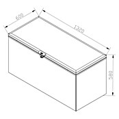 Sunfun Lumar Aufbewahrungsbox (L x B x H: 58 x 132 x 60 cm, Stahl, Night-Grey) | BAUHAUS