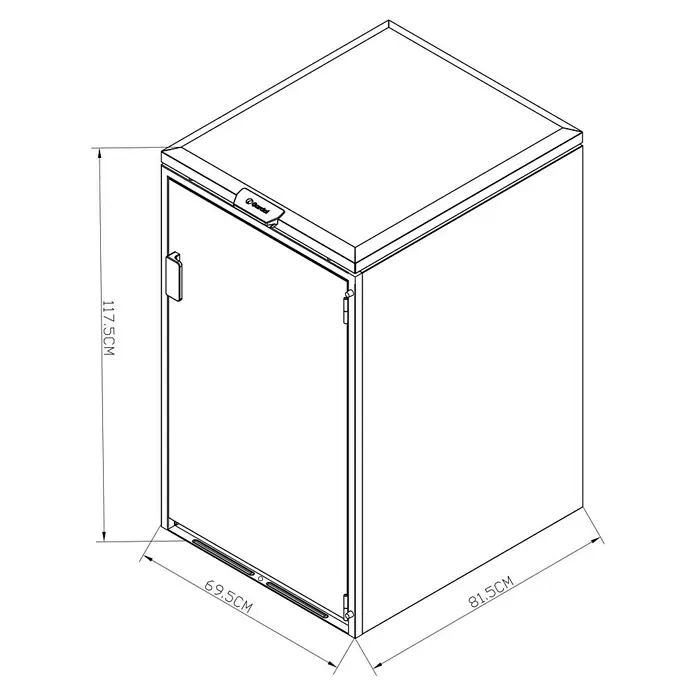 Gardol Mülltonnenbox - 69,5 x 117,5 cm, Stahl, Anthrazit, Geeignet für Anzahl Mülltonnen: 1 Stk. - Aufrechtes Kühlgerät der Marke Gardol, 117,5 cm H x 69,5 cm B x 81,5 cm T.