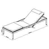 Sunfun Solo Ležaljka za plažu Ergo  (D x Š x V: 200 x 67,5 x 32 cm, Aluminij, S podesivim naslonom za leđa) | BAUHAUS