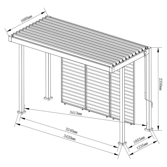 Sunfun Barbecuepaviljoen (b x d: 342 x 168 cm, Framekleur: Antraciet, Aluminium) | BAUHAUS