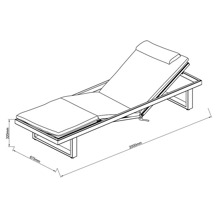 Sunfun Lumar Gartenliege (L x B: 200 x 72,5 cm, Night-Grey, Aluminium, Rückenlehne verstellbar) | BAUHAUS