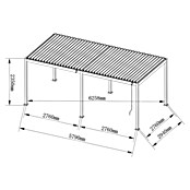 Sunfun Milos Paviljon s letvicama  (Š x D: 579 x 294 cm, Boja stalka: Antracit, Aluminij) | BAUHAUS