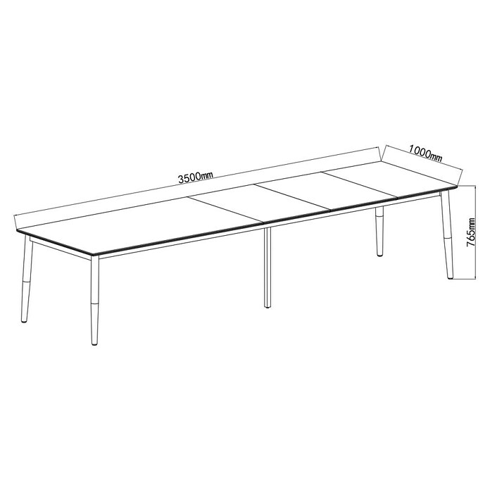 Sunfun Solo Gartentisch (L x B x H: 230 x 100 x 76,5 cm, Aluminium, Sintered Stone, Night-Grey, Ausziehbar) | BAUHAUS