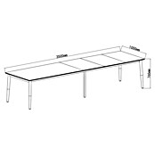 Sunfun Solo Gartentisch (L x B x H: 230 x 100 x 76,5 cm, Aluminium, Sintered Stone, Night-Grey, Ausziehbar) | BAUHAUS