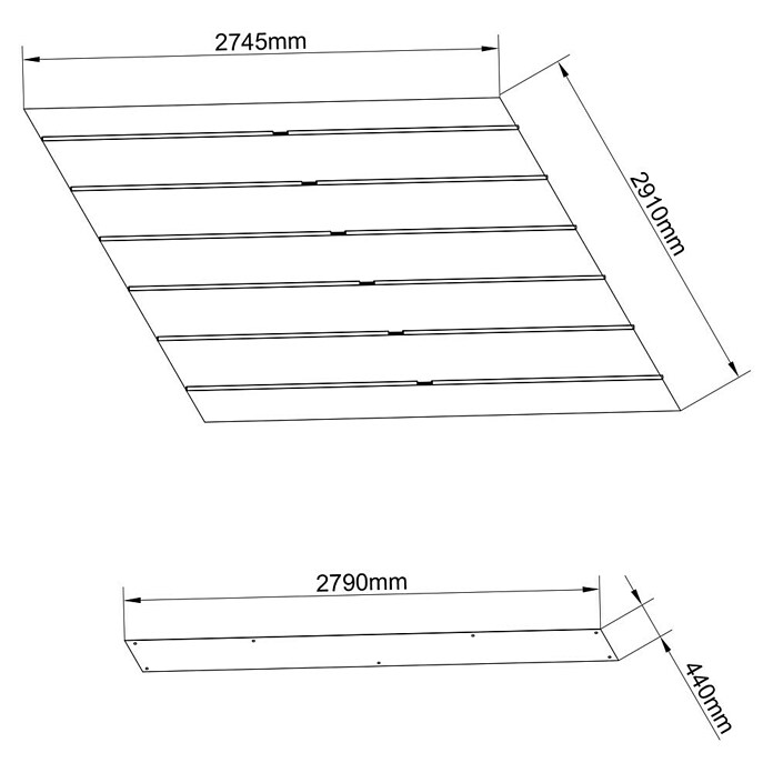 Sunfun Techo de repuesto Kreta (Específico para: Sunfun Pérgola con toldo corredero Kreta 333 x 318 cm) | BAUHAUS