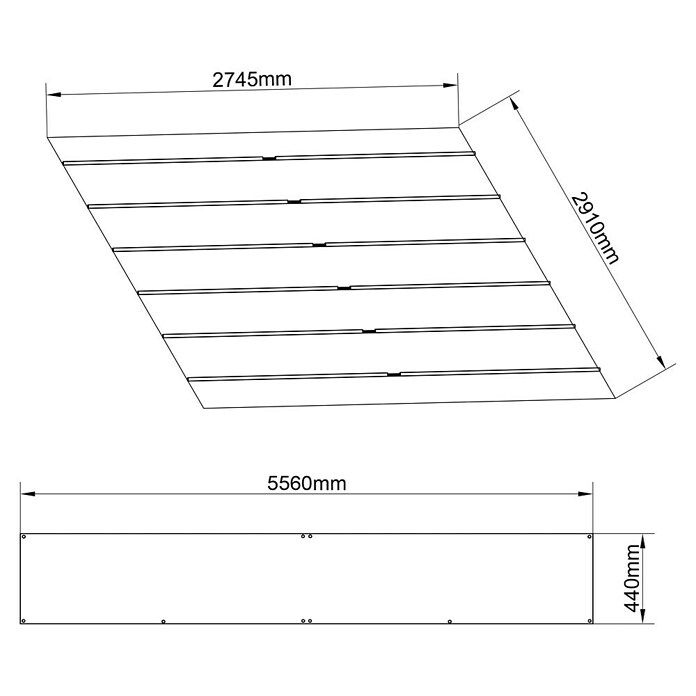 Sunfun Techo de repuesto Kreta (Específico para: Sunfun Pérgola con toldo corredero Kreta 333 x 596 cm) | BAUHAUS