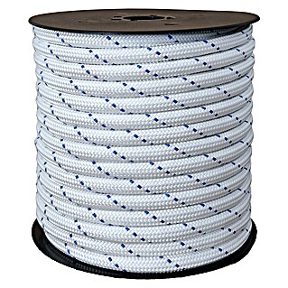 Cordel (Ø x L: 10 mm x 25 m, Blanco/Azul, Poliéster)
