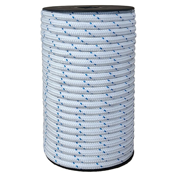 Cordel (Ø x L: 8 mm x 25 m, Blanco/Azul, Poliéster) | BAUHAUS