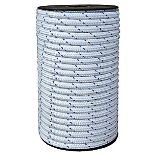 Cordel (Ø x L: 8 mm x 25 m, Blanco/Azul, Poliéster)