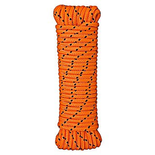 Cordel (Ø x L: 2 mm x 25 m, Naranja/Negro, Poliéster)