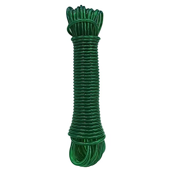 Cable de acero (Ø x L: 4 mm x 10 m, Verde, Recubierto de PVC) | BAUHAUS