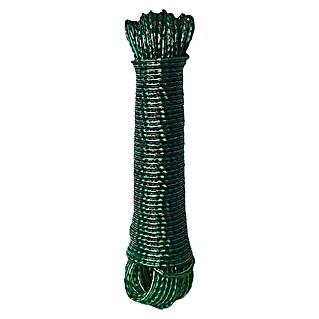 Cable de acero (Ø x L: 4 mm x 25 m, Verde, Recubierto de PVC)