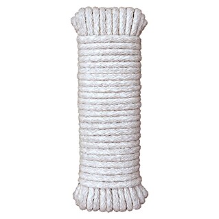 Cuerda (Ø x L: 5 mm x 10 m, Algodón, Blanco)
