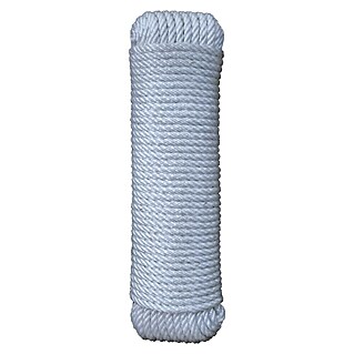 Cordel (Ø x L: 6 mm x 25 m, Blanco, Poliéster)