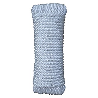 Cordel (Ø x L: 6 mm x 10 m, Blanco, Poliéster)