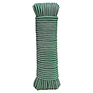 Cordón de polipropileno (Ø x L: 4 mm x 25 m, Verde/Blanco)