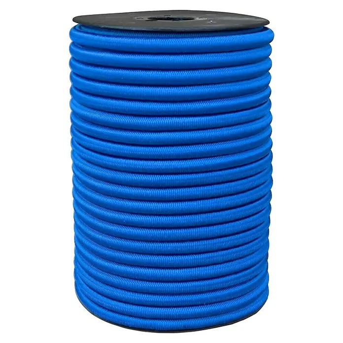 Cordón elástico bobina - Ø x L: 8 mm x 25 m, Azul - Bobina de cordón elástico azul.