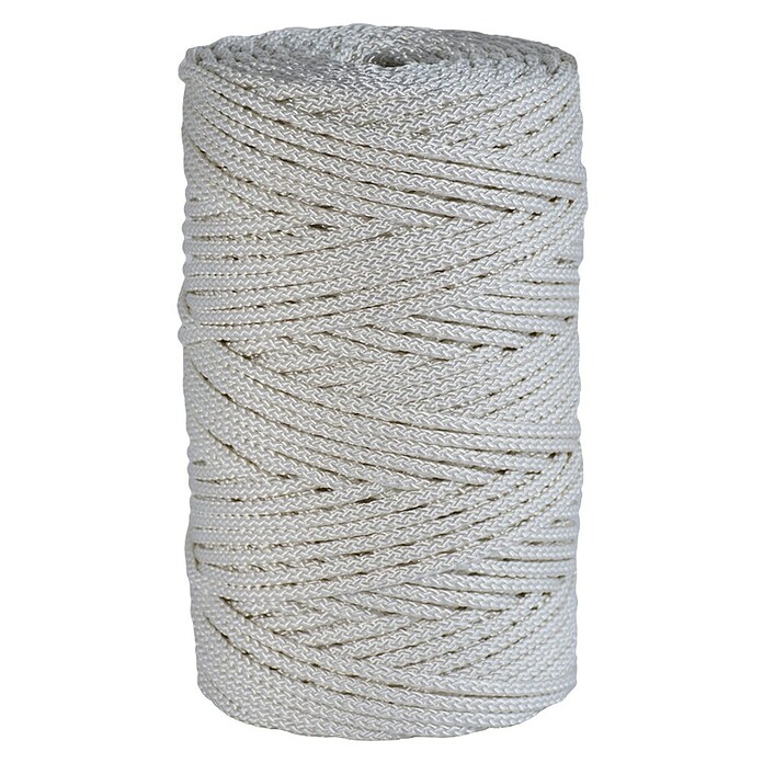 Cuerda de poliéster granete (Ø x L: 6 mm x 200 m, Trenzado, Blanco) | BAUHAUS