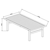 Sunfun Maja Garten-Couchtisch (L x B x H: 122 x 60 x 36 cm, Anthrazit) | BAUHAUS