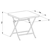 Sunfun Maja Balkontisch (L x B x H: 70 x 70 x 71 cm, Stahl, Klappbar, Eckig, Anthrazit) | BAUHAUS