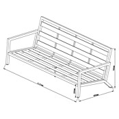 Sunfun Maja Loungesofa (B x T x H: 212 x 85 x 76 cm, Anthrazit) | BAUHAUS