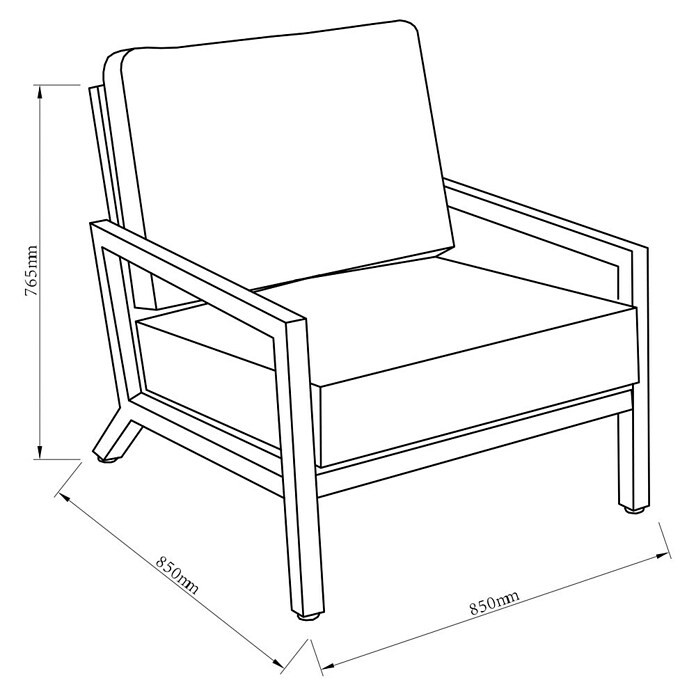 Sunfun Maja Loungesessel (B x T x H: 76,5 x 85 x 76,5 cm, Anthrazit) | BAUHAUS