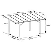 Nadstrešek za avto Andy  (Zunanje dimenzije vključno s strešnim previsom (Š x G): 498 x 294 cm, Enojni nadstrešek za avto) | 7445 - Carport Metall | IAGD - Gartenhäuser | IAG - Außenbereichsausstattung | IA - Gartenhartware | I - Stadtgarten | BAUHAUS