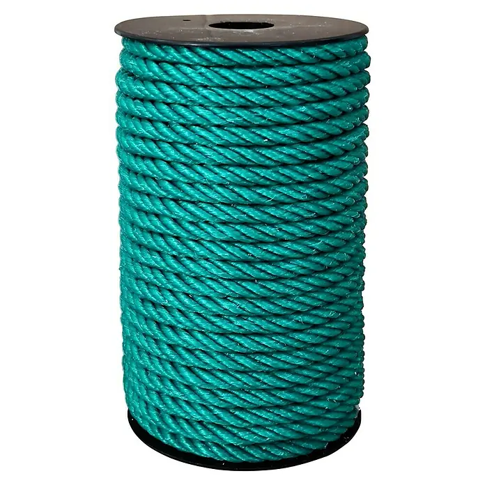 Cuerda - 8 mm x 25 m, Plástico, Verde, Carga soportada: 700 kg - Bobina de cuerda de polipropileno trenzado color turquesa, ideal para numerosas aplicaciones en hogar, jardín y manualidades.
