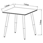 Sunfun Solo Balkontisch (L x B x H: 74 x 74 x 74 cm, Aluminium, Sintered Stone, Light-Greige) | BAUHAUS