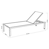 Sunfun Maja Gartenliege Design (L x B: 195 x 65 cm, Metall, Anthrazit, Rückenlehne verstellbar) | BAUHAUS