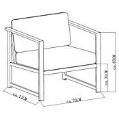 Sunfun Maja Slim Loungesessel (B x T x H: 75 x 72 x 65 cm, Anthrazit, Aluminium) | BAUHAUS