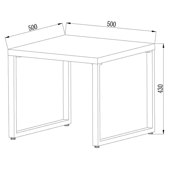 Sunfun Maja Slim Garten-Couchtisch - L x B x H: 50 x 50 x 43 cm, Anthrazit - Quadratischer Tisch mit heller Platte und Metallbeinen, Maße 500x500x430 Einheiten.
