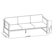Sunfun Maja Slim Loungesofa (B x T x H: 205 x 72 x 65 cm, Anthrazit) | BAUHAUS