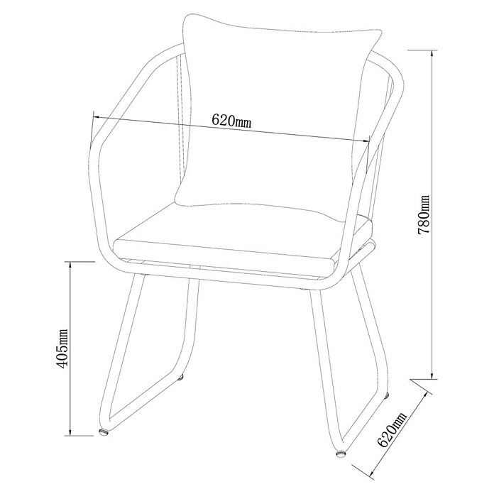 Sunfun Maja Gartensessel (B x T x H: 62 x 62 x 78 cm, Grau, Kunststofffaser-Strings) | BAUHAUS