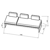 Sunfun Maja Slim Loungesofa mit Liegefunktion (B x T x H: 198 x 63 x 65 cm, Anthrazit, Rückenlehne verstellbar) | BAUHAUS