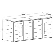Sunfun Mülltonnenbox (B x T: 268 x 81,5 cm, Anthrazit, Stahl, Geeignet für Anzahl Mülltonnen: 4 Stk.) | BAUHAUS