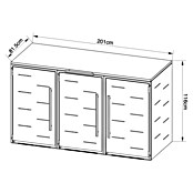 Sunfun Mülltonnenbox (B x T: 201 x 81,5 cm, Anthrazit, Stahl, Geeignet für Anzahl Mülltonnen: 3 Stk.) | BAUHAUS