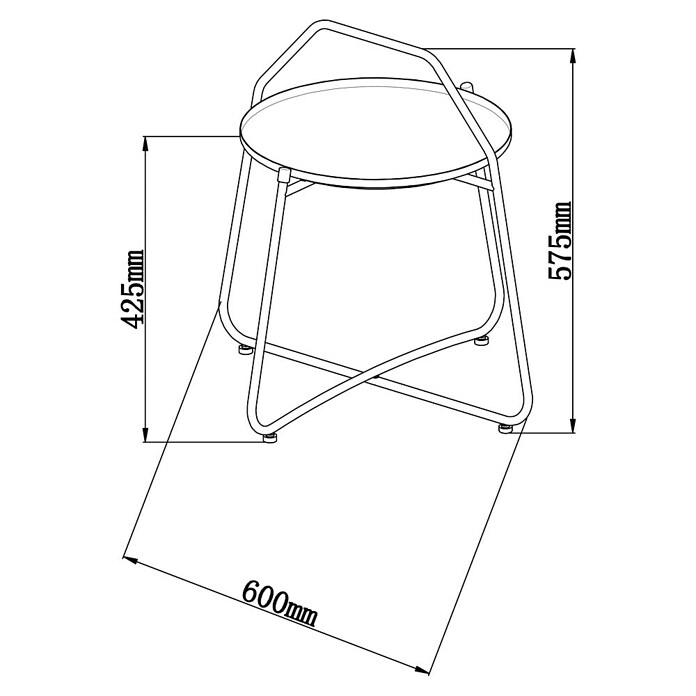 Sunfun Melina Garten-Beistelltisch rund (Ø x H: 60 x 57,5 cm, Stahl, Night-Grey) | BAUHAUS