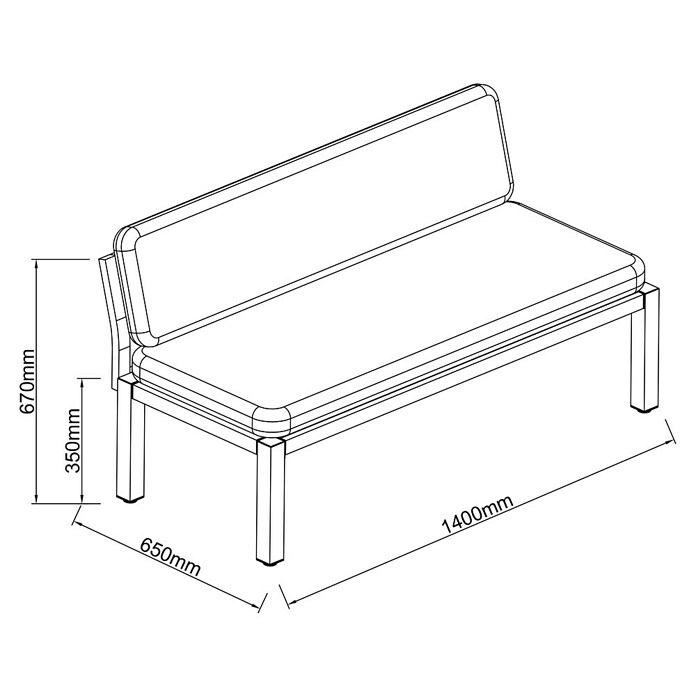 Sunfun Maja Loungesofa (B x T x H: 140 x 67 x 65 cm, Aluminium, Night-Grey) | BAUHAUS